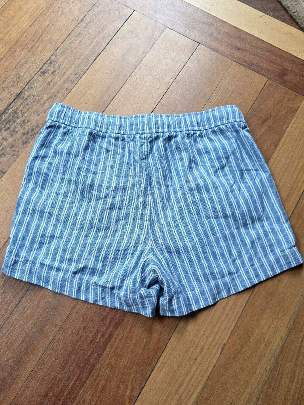 Old Navy Girls Blue/White Striped Linen Shorts Size XL (14-16)